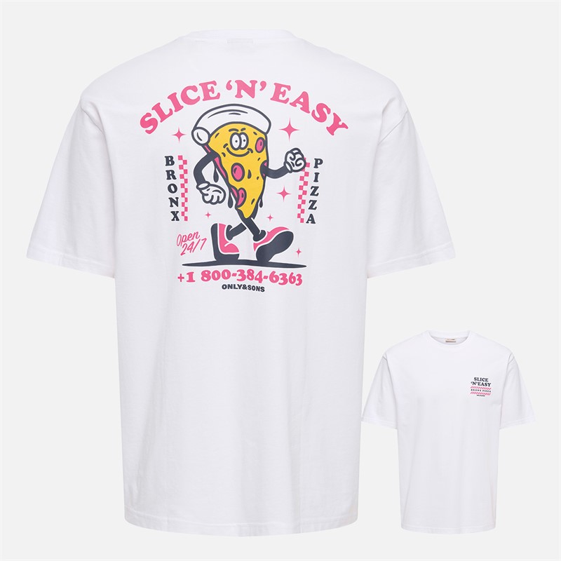 Mens Tristan Relax T-Shirt Bright White/Slice N Easy