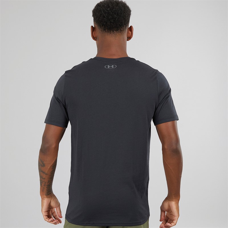 Mens UA Sportstyle Left Chest Short Sleeve T-Shirt Black/Black 2 Mens UA Sportstyle Left Chest Short Sleeve T-Shirt Black/Black