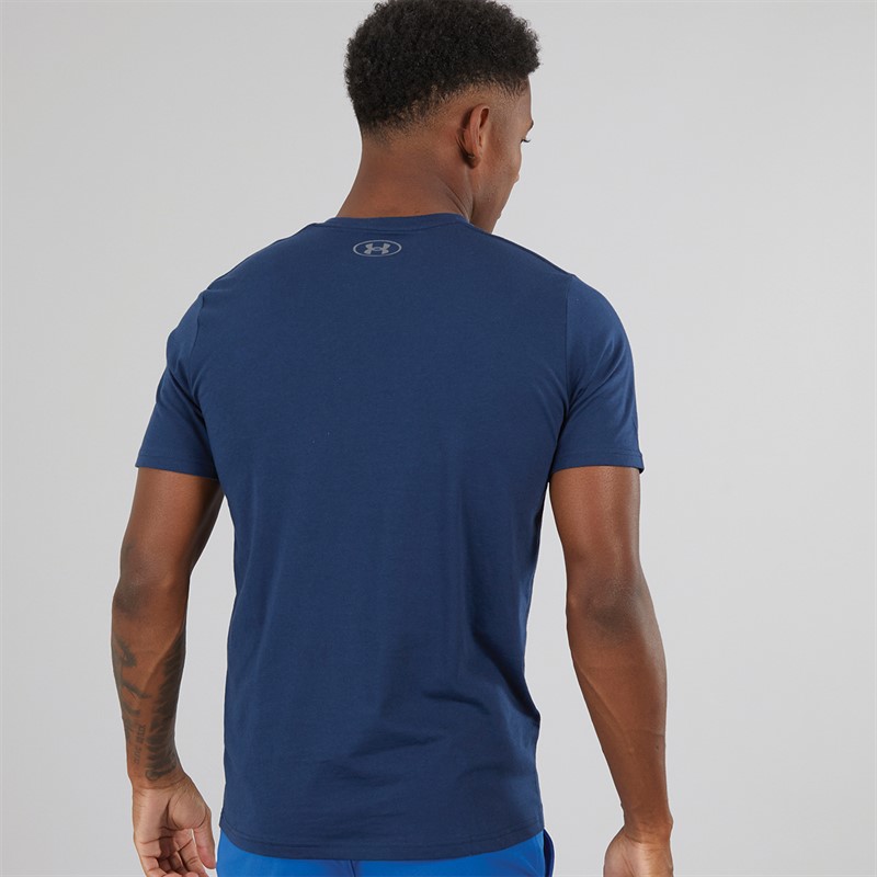 Mens UA Sportstyle Left Chest Short Sleeve T-Shirt Academy/Black 2 Mens UA Sportstyle Left Chest Short Sleeve T-Shirt Academy/Black