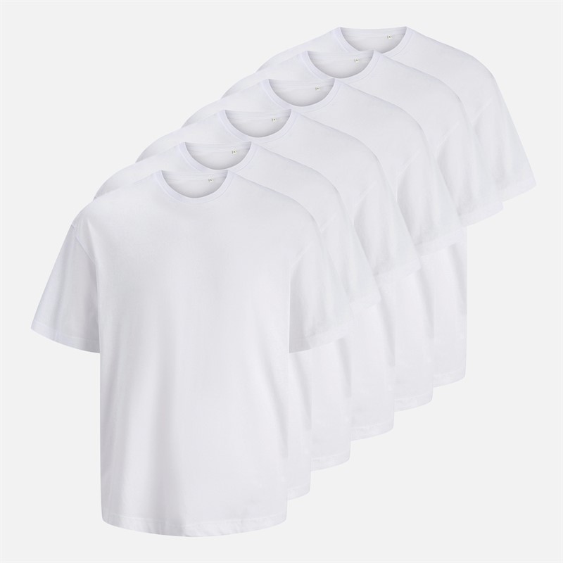 Mens Gust Oversized Six Pack T-Shirts White 1 Mens Gust Oversized Six Pack T-Shirts White