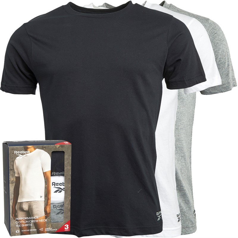 Mens Santo Three Pack T-Shirts Black/Grey Marl/White 1 Mens Santo Three Pack T-Shirts Black/Grey Marl/White