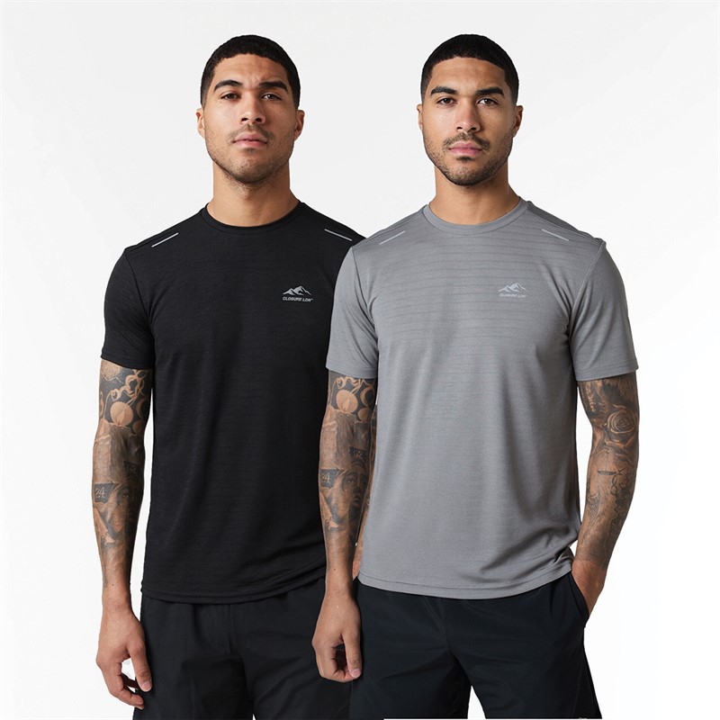 Mens Two Pack Poly T-Shirts Black/Grey