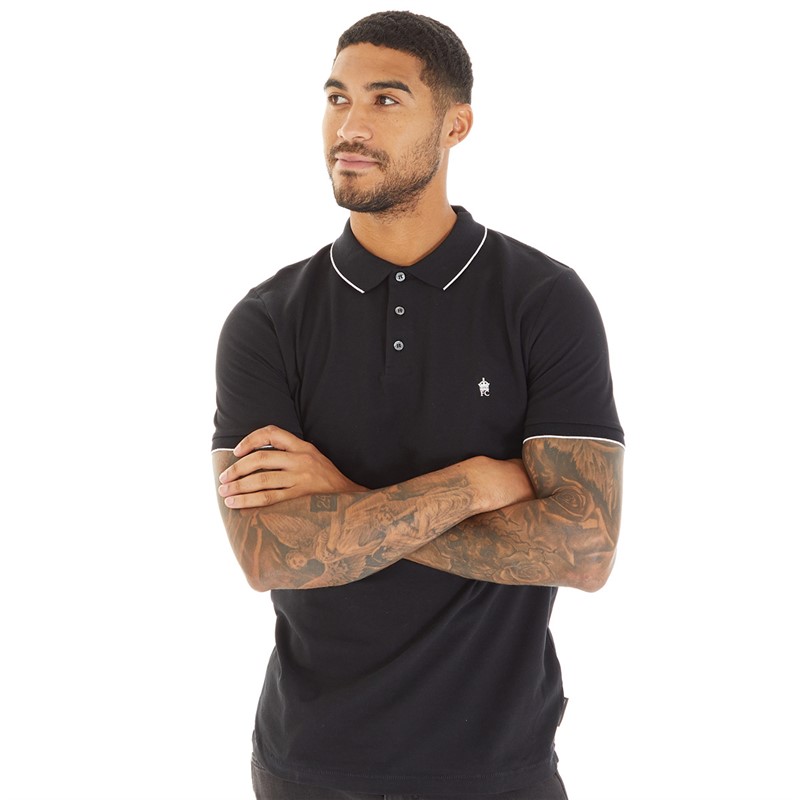 Mens Pique Polo Marine/White