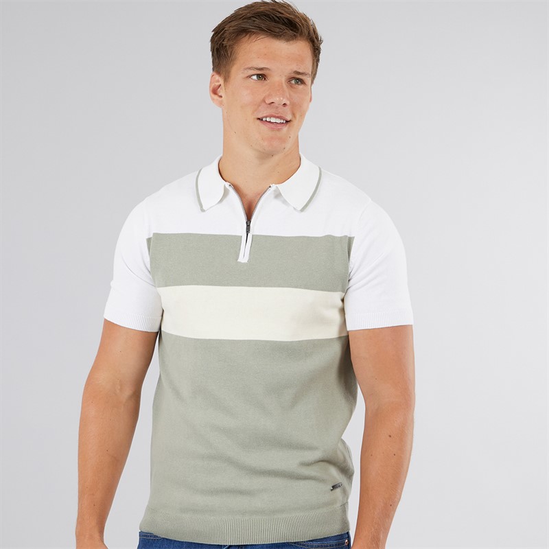 Mens Aspinn Knitted Polo Sage
