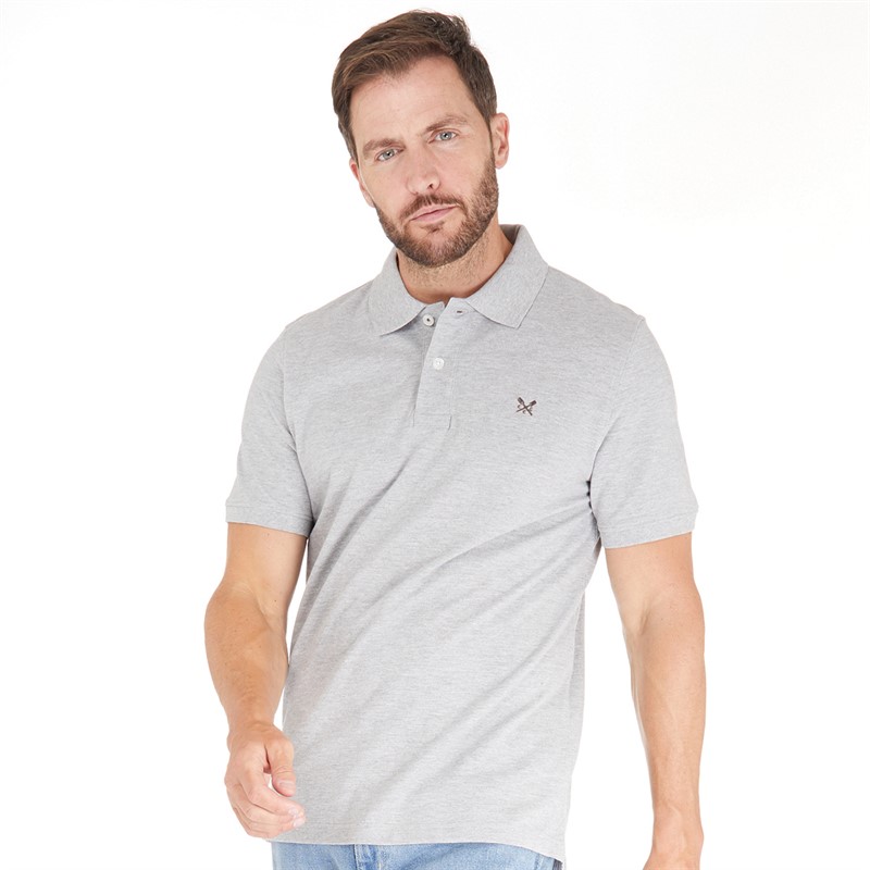 Mens Melbury Solid Polo Grey Marl