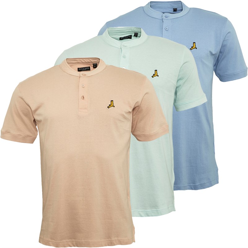 Mens Akari Three Pack Polos Pale Mint/Cloud Blue/Summer Pink 1 Mens Akari Three Pack Polos Pale Mint/Cloud Blue/Summer Pink