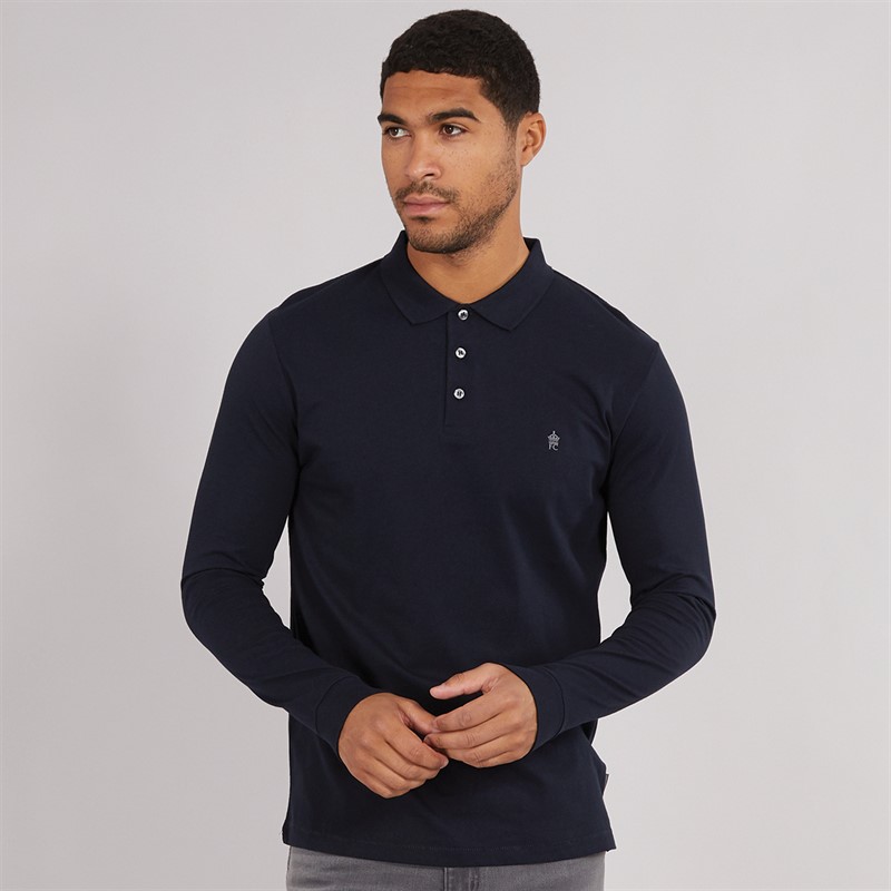 Mens Long Sleeve J Polo Marine/Gunmetal 1 Mens Long Sleeve J Polo Marine/Gunmetal