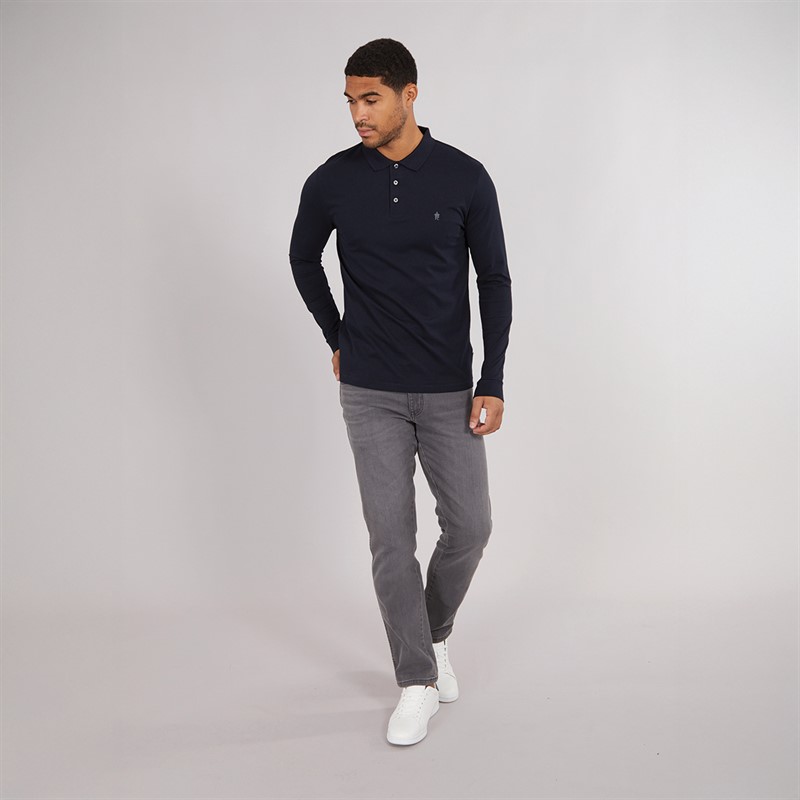 Mens Long Sleeve J Polo Marine/Gunmetal 4 Mens Long Sleeve J Polo Marine/Gunmetal
