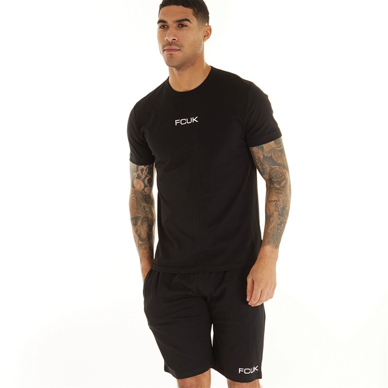 Mens FCUK Chest Build Co-Ord Black/White 1 Mens FCUK Chest Build Co-Ord Black/White