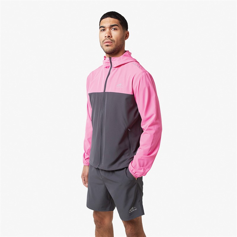 Mens Core Windbreaker And Shorts Twin Set Neon Pink/Graphite