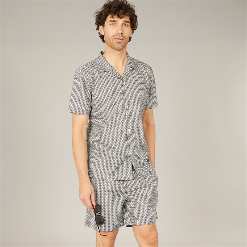 Mens Shirt And Shorts Set Black/Multi 1 Mens Shirt And Shorts Set Black/Multi