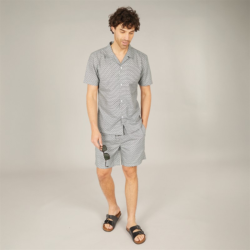 Mens Shirt And Shorts Set Black/Multi 4 Mens Shirt And Shorts Set Black/Multi