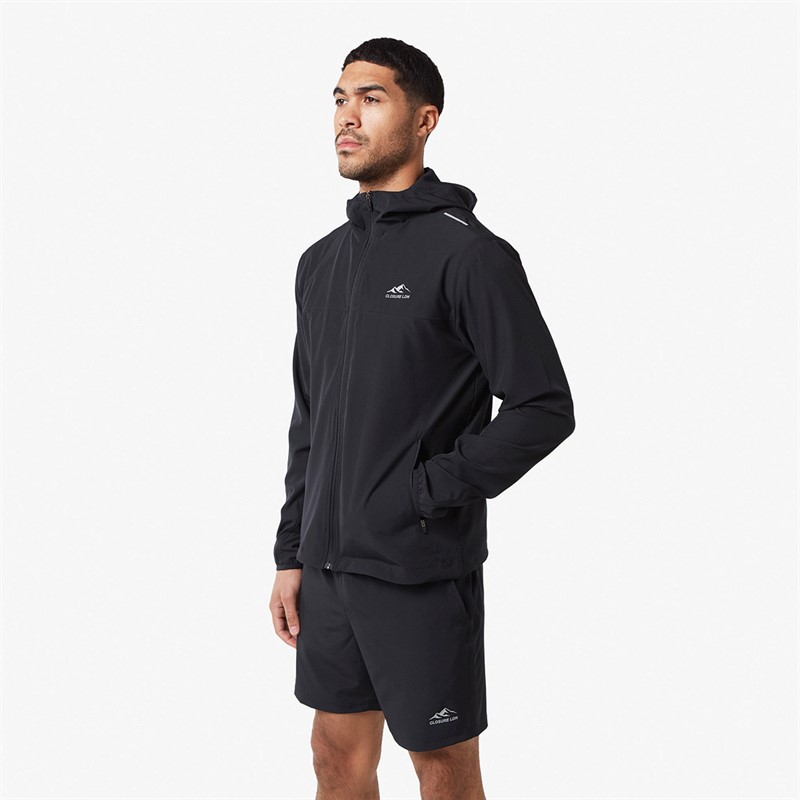 Mens Core Windbreaker And Shorts Twin Set Black