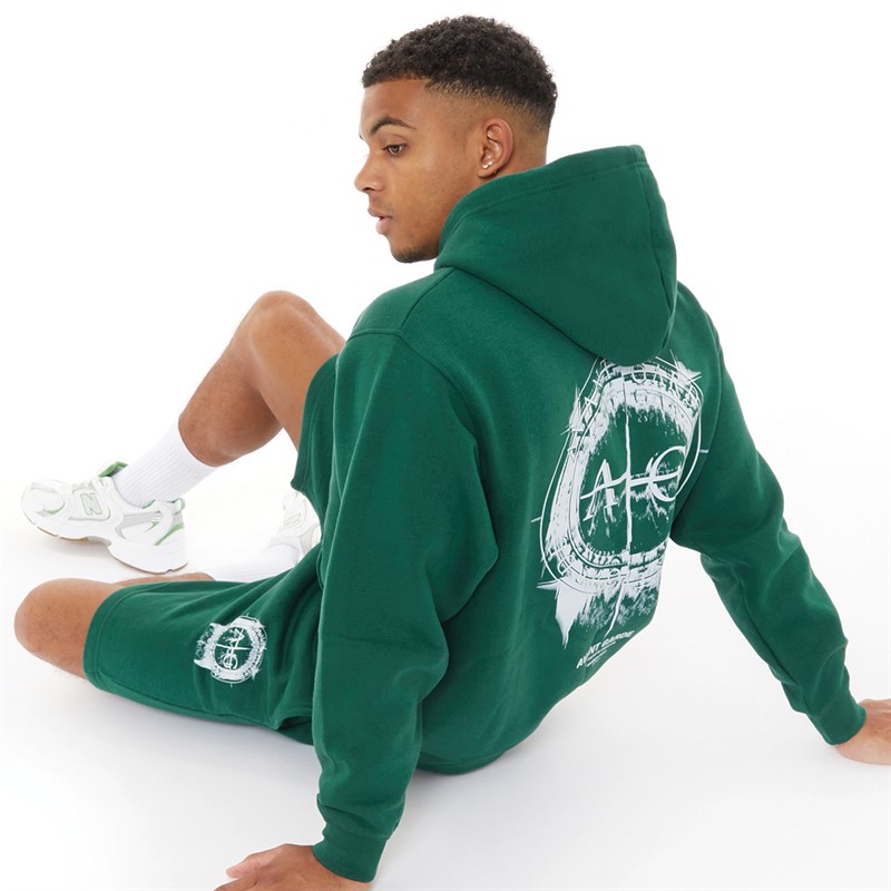 Mens Fausser Hoodie And Shorts Set Emerald 1 Mens Fausser Hoodie And Shorts Set Emerald