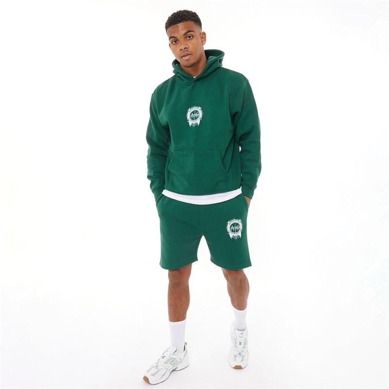 Mens Fausser Hoodie And Shorts Set Emerald 4 Mens Fausser Hoodie And Shorts Set Emerald