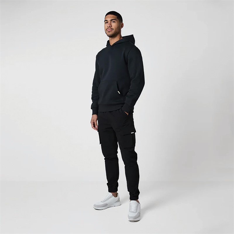 Mens Core Hoodie And Cargos Set Black/Black