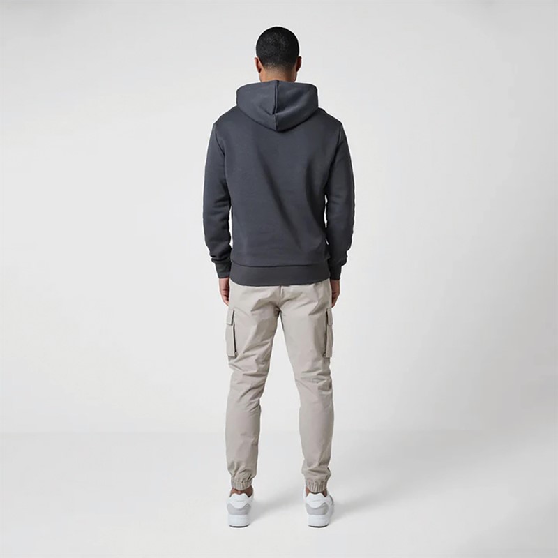 Mens Core Hoodie And Cargo Trousers Set Charcoal/Stone 2 Mens Core Hoodie And Cargo Trousers Set Charcoal/Stone