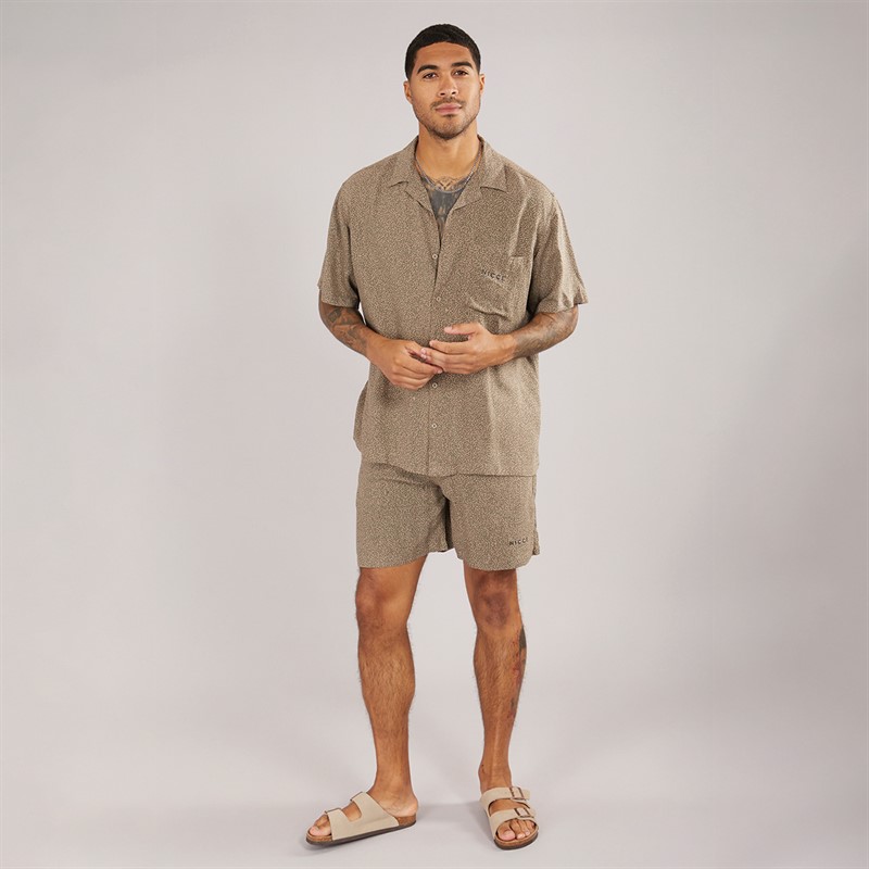 Mens Brail Shirt And Shorts AOP Co-Ord Khaki 4 Mens Brail Shirt And Shorts AOP Co-Ord Khaki