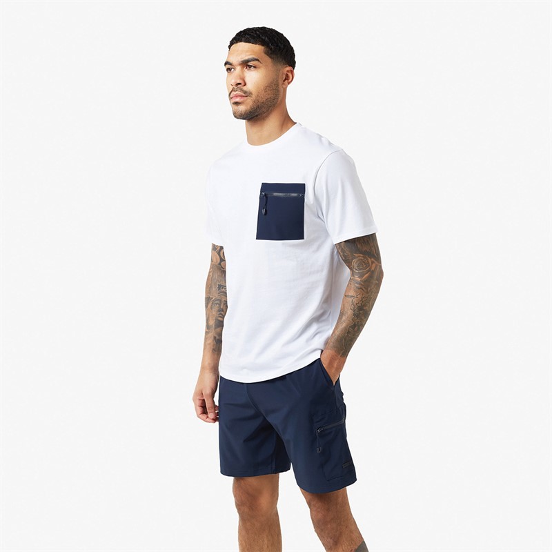 Mens Tech Zip Twinset White/Navy