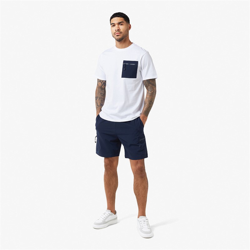 Mens Tech Zip Twinset White/Navy 4 Mens Tech Zip Twinset White/Navy