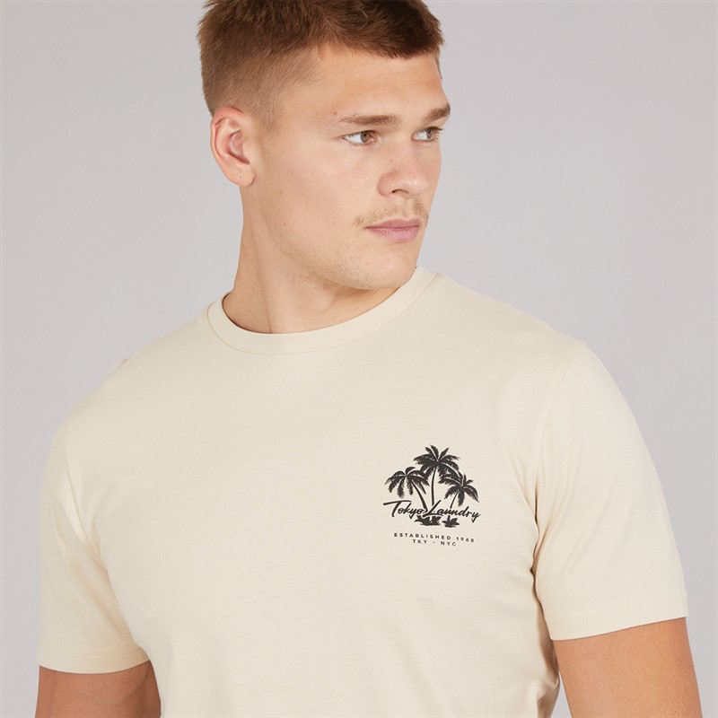 Mens Tokyo Beach T-Shirt And Shorts Set Stone 3 Mens Tokyo Beach T-Shirt And Shorts Set Stone