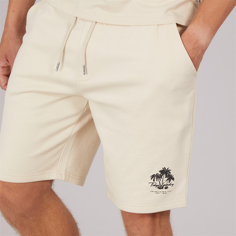 Mens Tokyo Beach T-Shirt And Shorts Set Stone 4 Mens Tokyo Beach T-Shirt And Shorts Set Stone