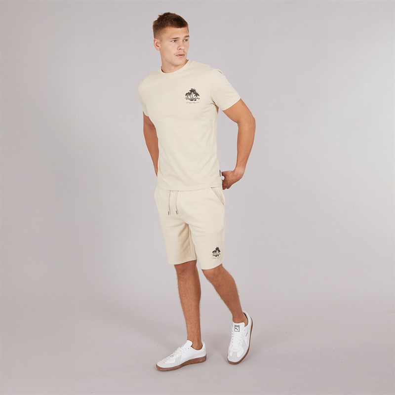 Mens Tokyo Beach T-Shirt And Shorts Set Stone 5 Mens Tokyo Beach T-Shirt And Shorts Set Stone