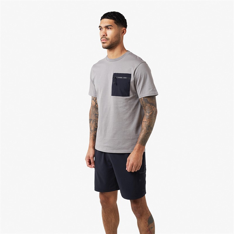 Mens Tech Zip Twinset Stone/Black